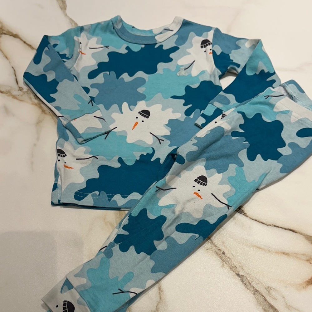 Gap Blue Snowman Pajama Set